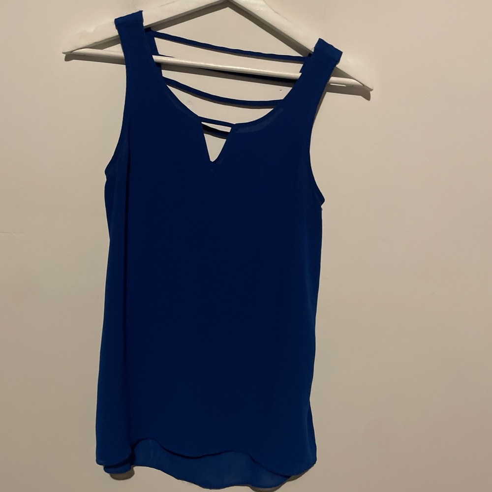 blue sleeveless blouse‎ XS